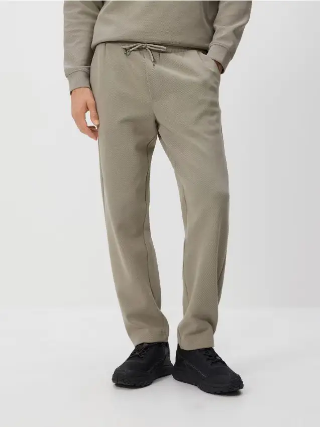 Pantaloni jogger straight - beige