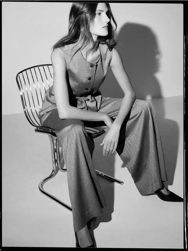 Pantaloni larghi a righe - grigio scuro