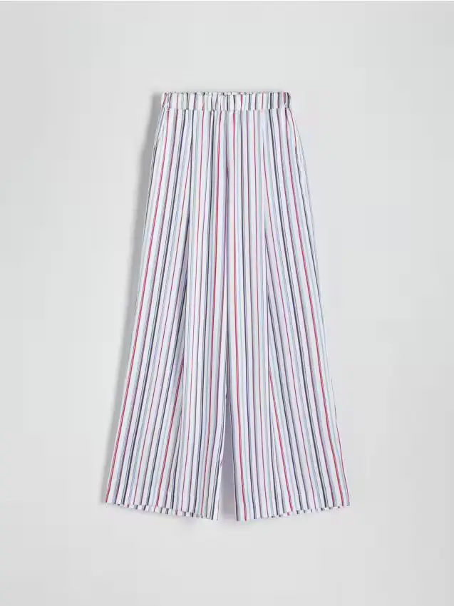 Pantaloni larghi a righe - multicolore