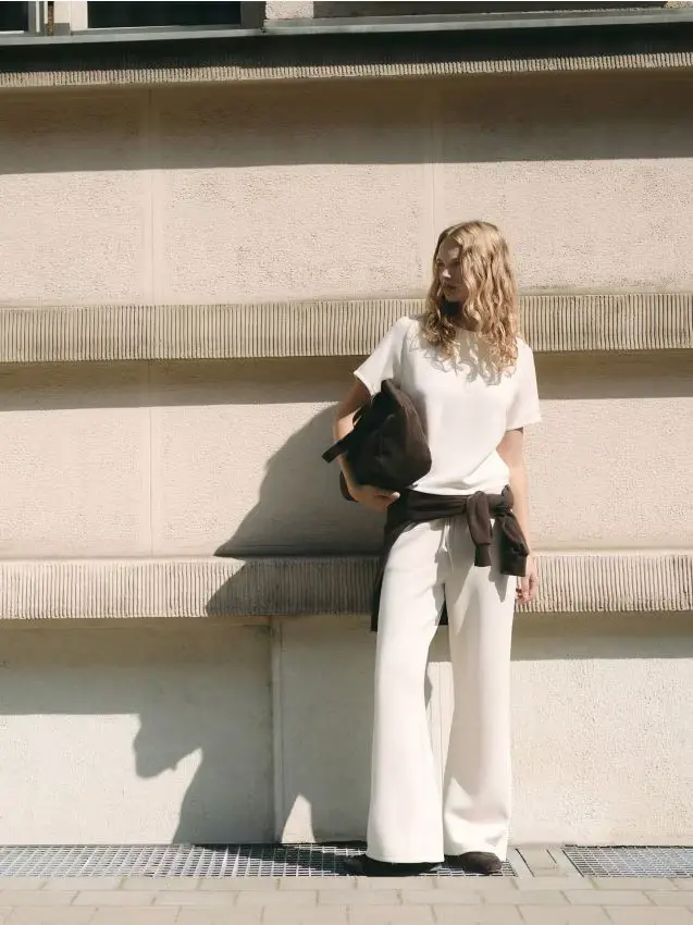 Pantaloni larghi - beige