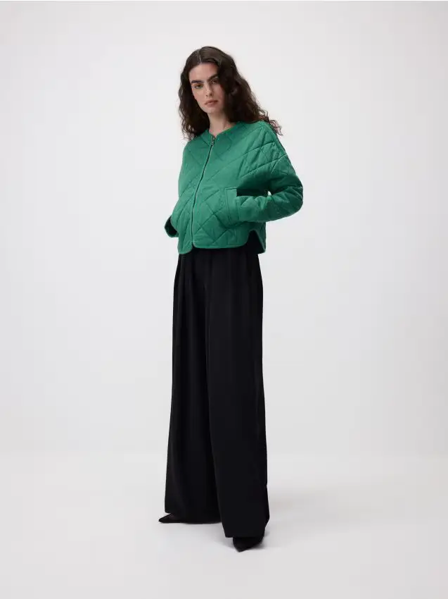 Pantaloni larghi con pinces - nero