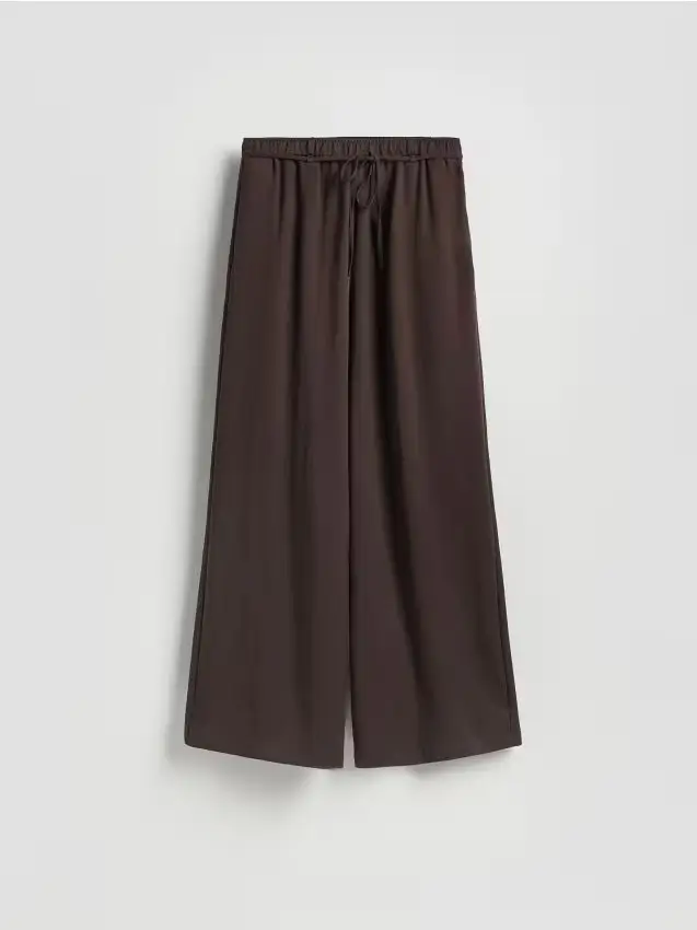 Pantaloni larghi in lyocell - marrone scuro