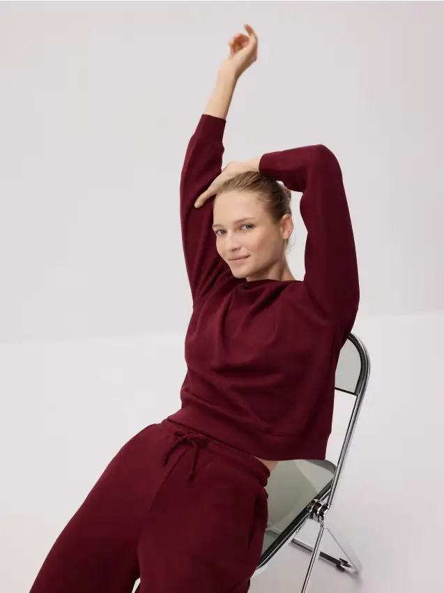 Pantaloni larghi - maroon