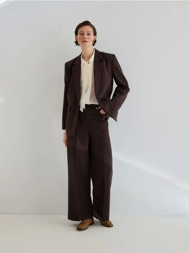 Pantaloni larghi - marrone scuro