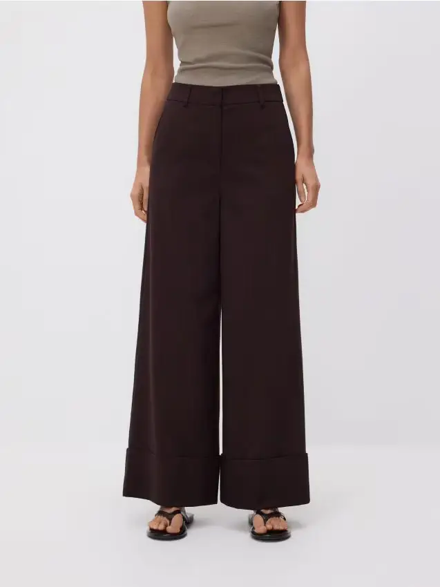 Pantaloni larghi - marrone scuro