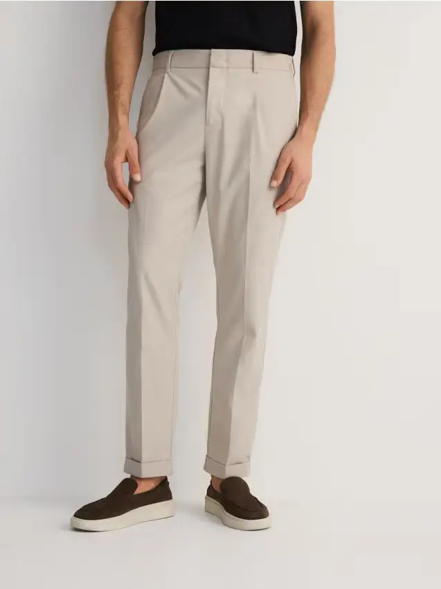 Pantaloni misto lana - beige