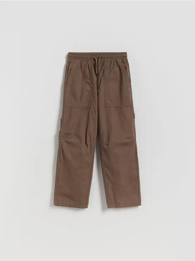 Pantaloni paracadutista in cotone - marrone scuro