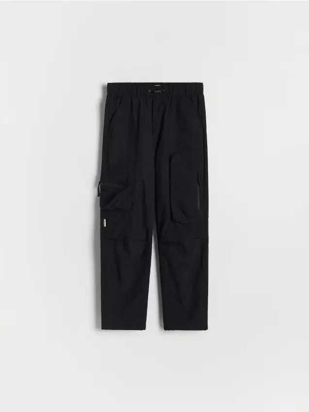 Pantaloni parachute in ortalion - nero