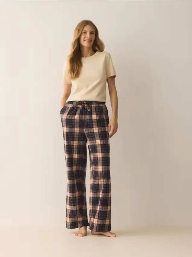 Pantaloni pigiama a quadri - blu scuro