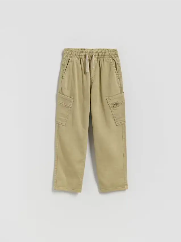 Pantaloni regular altamente elasticizzati - beige
