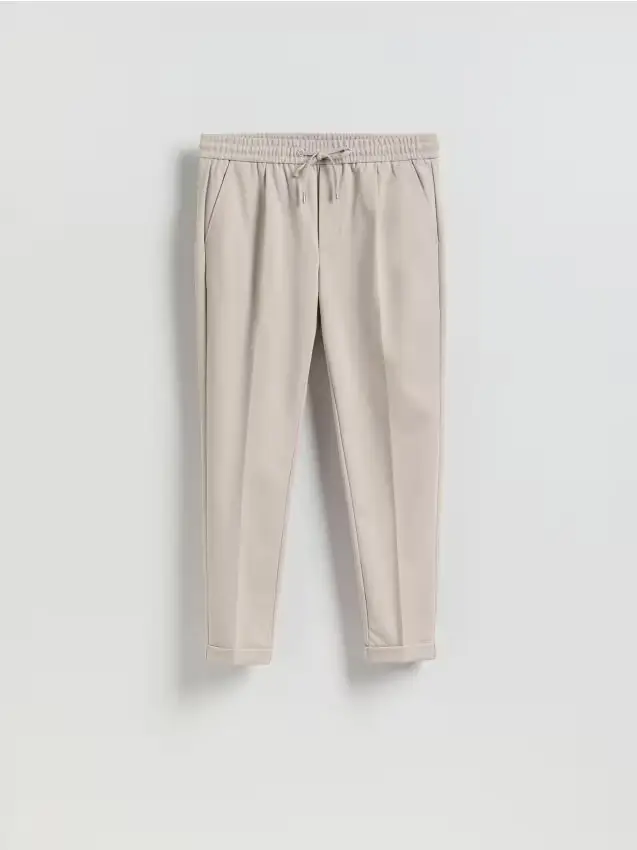 Pantaloni regular con fibra di bambù - beige