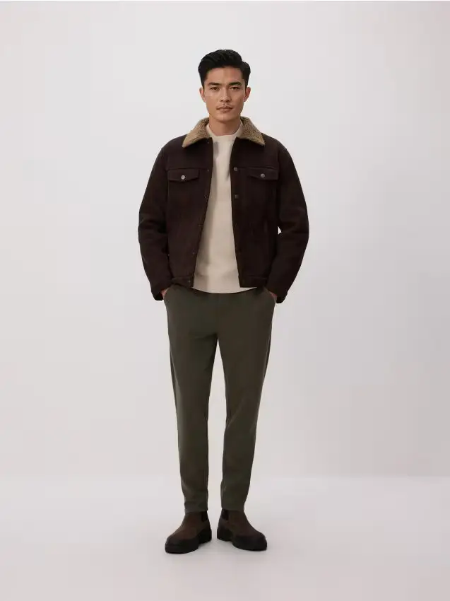 Pantaloni regular - verde polveroso