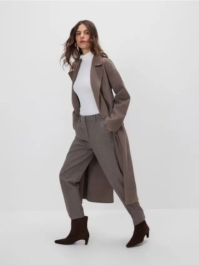 Pantaloni sigaretta a quadri - multicolore