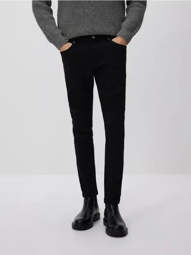 Pantaloni skinny in misto cotone - nero