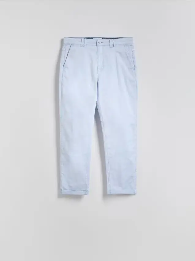 Pantaloni slim chino in cotone - blu pallido