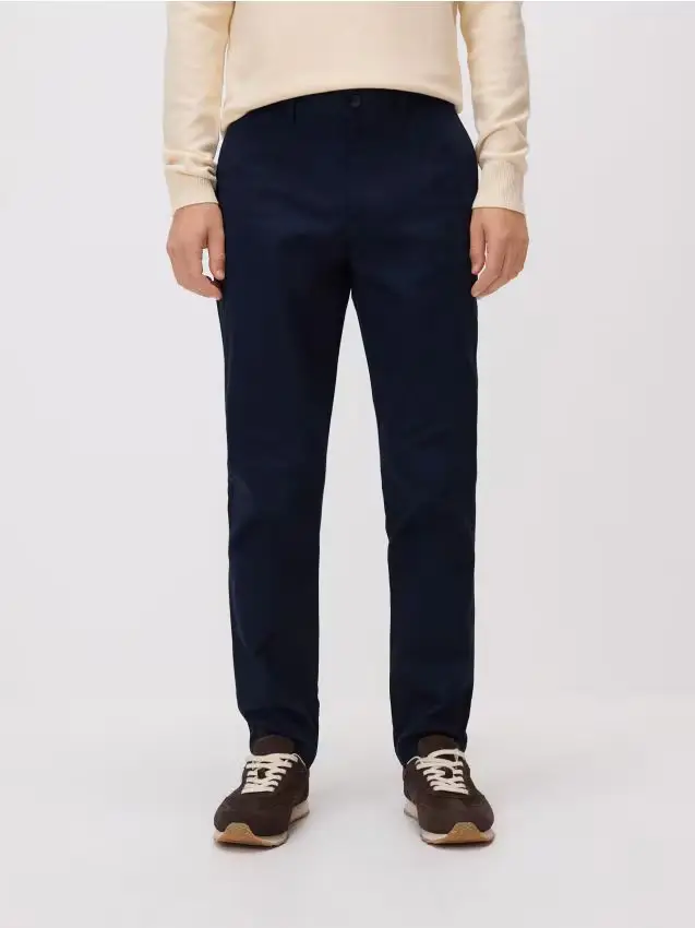 Pantaloni slim chino in cotone - blu scuro