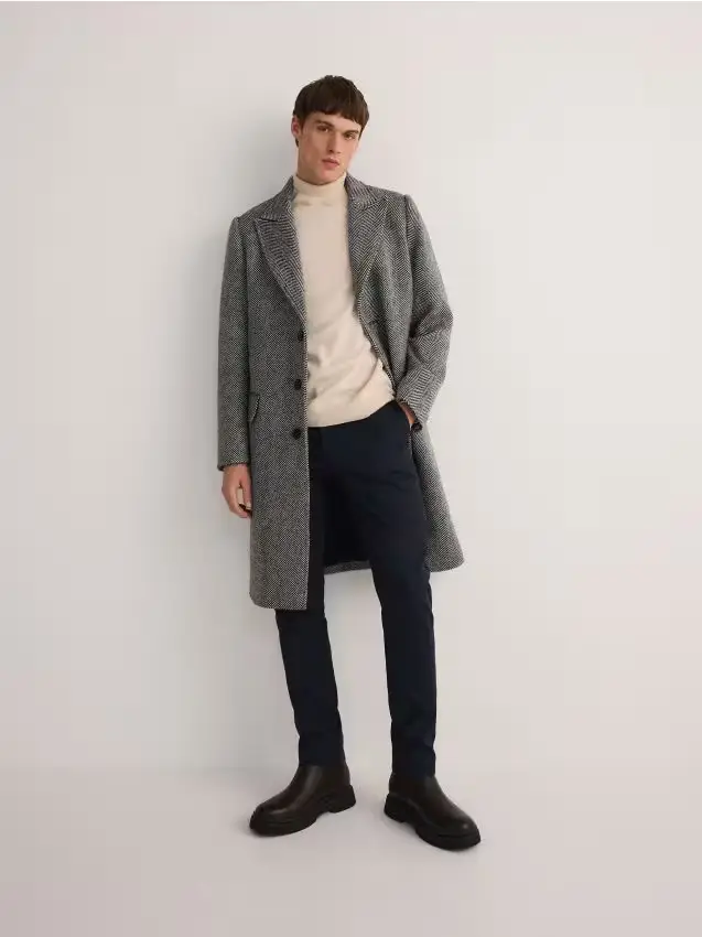 Pantaloni slim chino in cotone - blu scuro