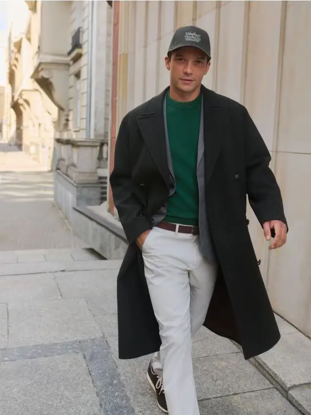 Pantaloni slim chino in cotone - grigio chiaro