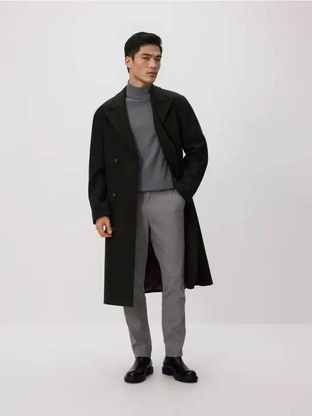 Pantaloni slim chino in cotone - grigio chiaro