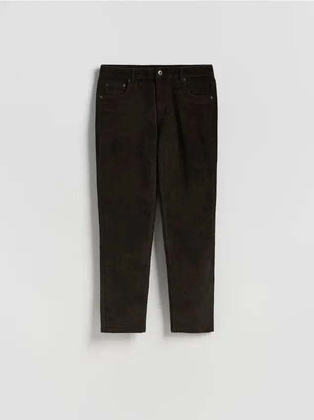 Pantaloni slim in velluto a costine - marrone scuro