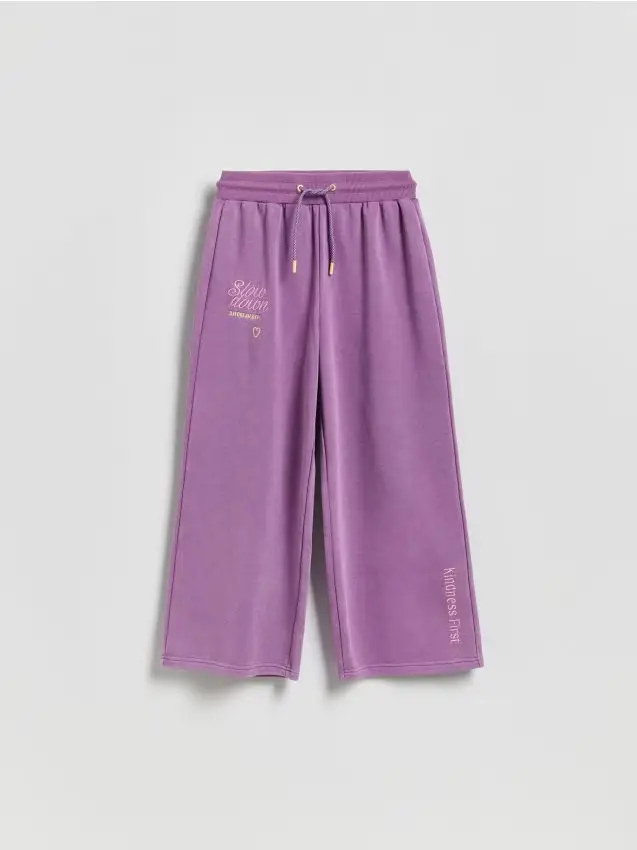 Pantaloni sportivi a gamba larga - viola scuro