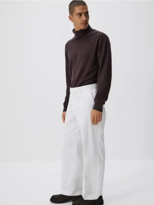 Pantaloni straight - bianco