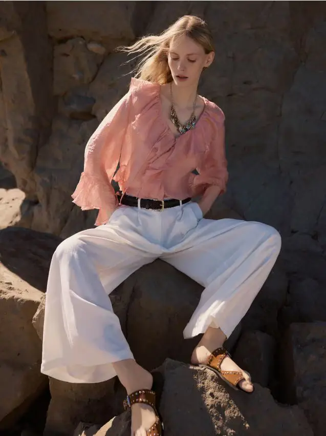 Pantaloni wide leg - bianco