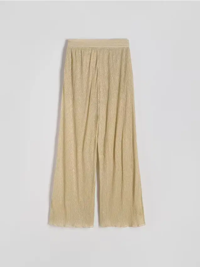 Pantaloni wide leg - grano