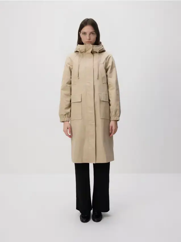 Parka con cappuccio - beige