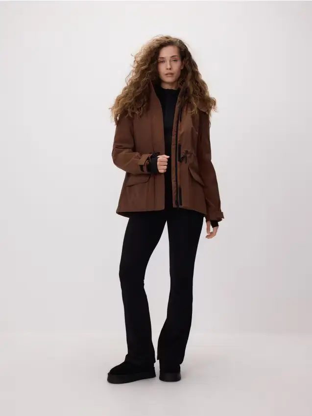 Parka con cappuccio - marrone dorato