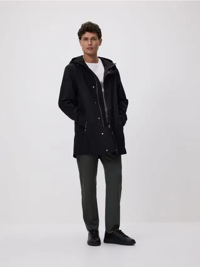 Parka con cappuccio - nero
