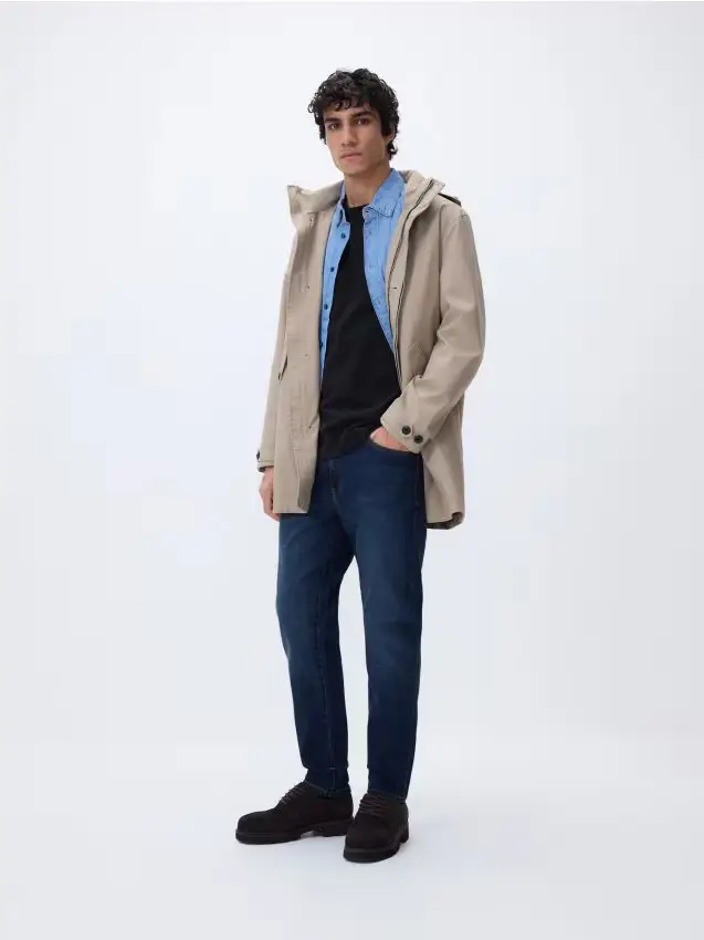 Parka con cappuccio rimovibile - beige