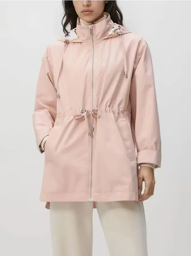 Parka con cappuccio - rosa cipria