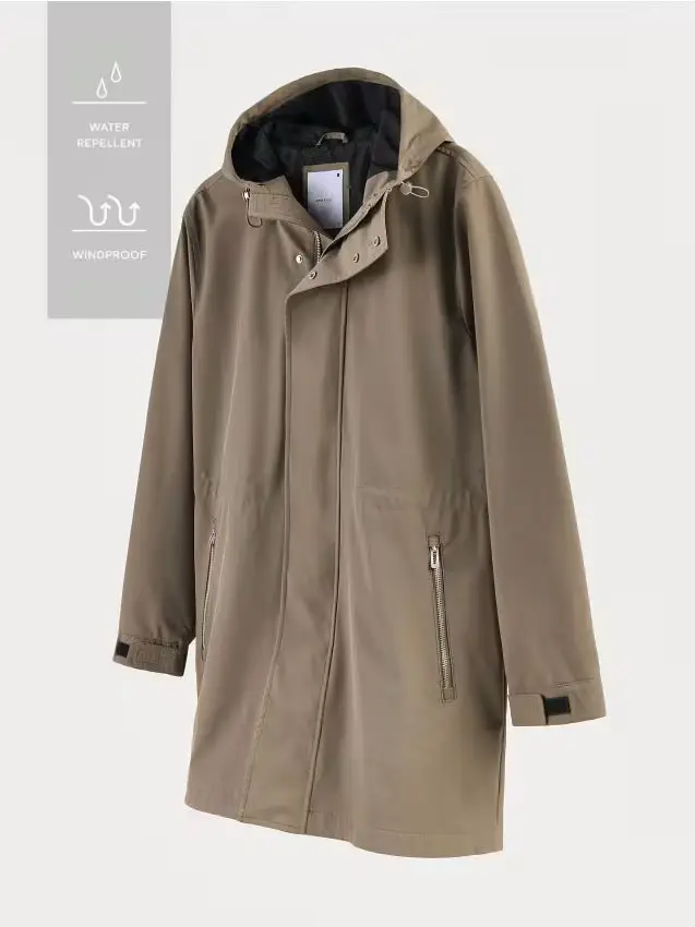 Parka con cappuccio - verde-marrone