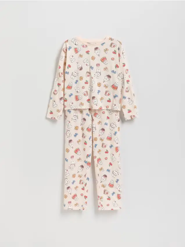 Pigiama due pezzi a fantasia - rosa pastello