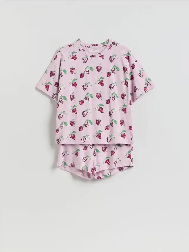Pigiama due pezzi con fantasia - lavanda