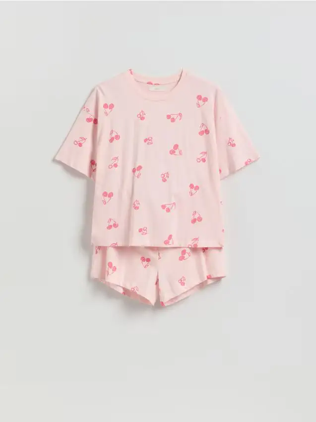 Pigiama due pezzi con fantasia - rosa