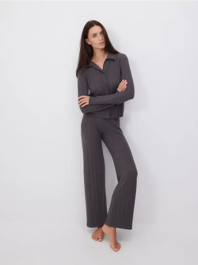 Pigiama due pezzi con viscosa - antracite