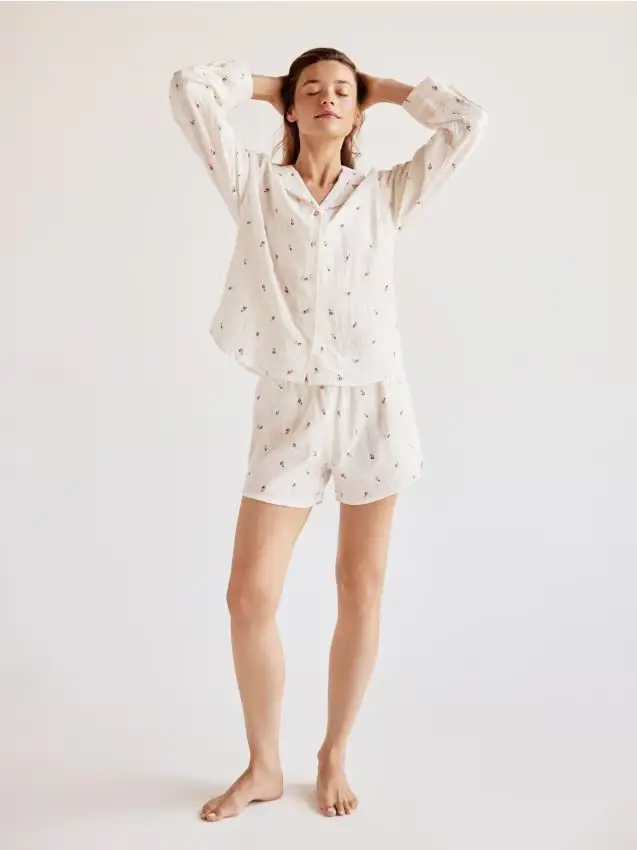 Pigiama due pezzi - panna