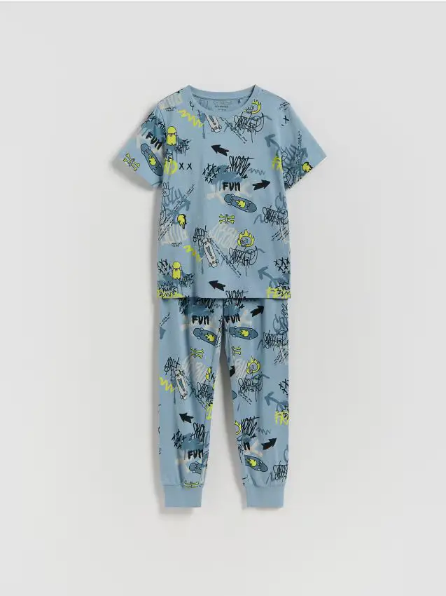 Pigiama in cotone - azzurro