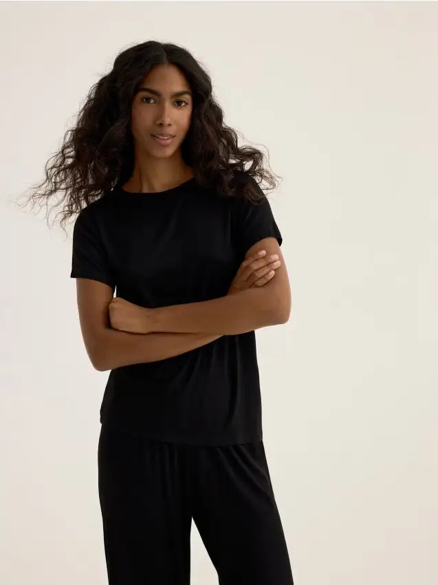 Pigiama in viscosa - nero