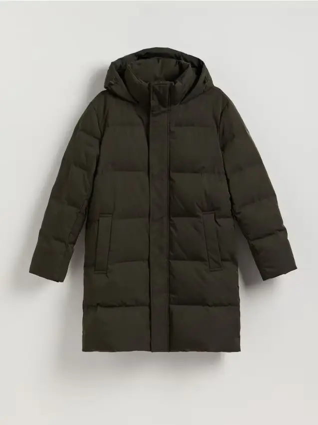 Piumino lungo con Sorona - verde