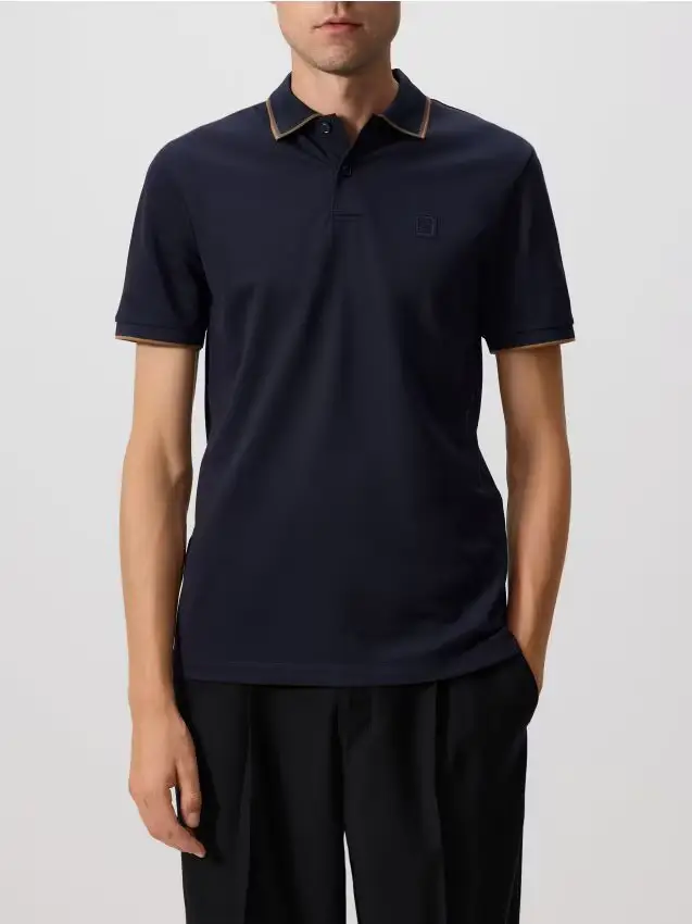 Polo in cotone mercerizzato - blu scuro