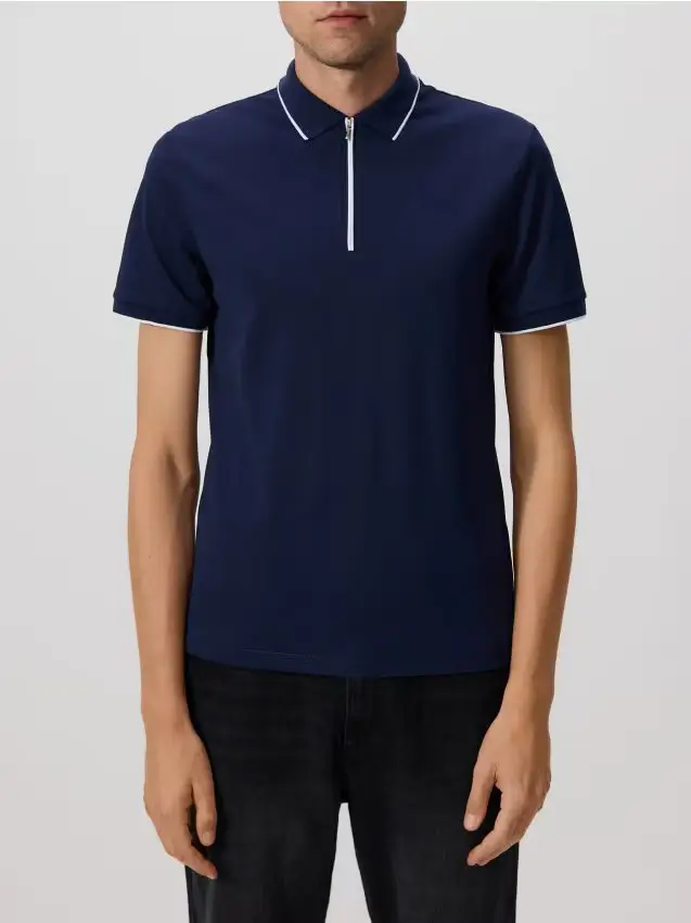 Polo in cotone mercerizzato - blu scuro