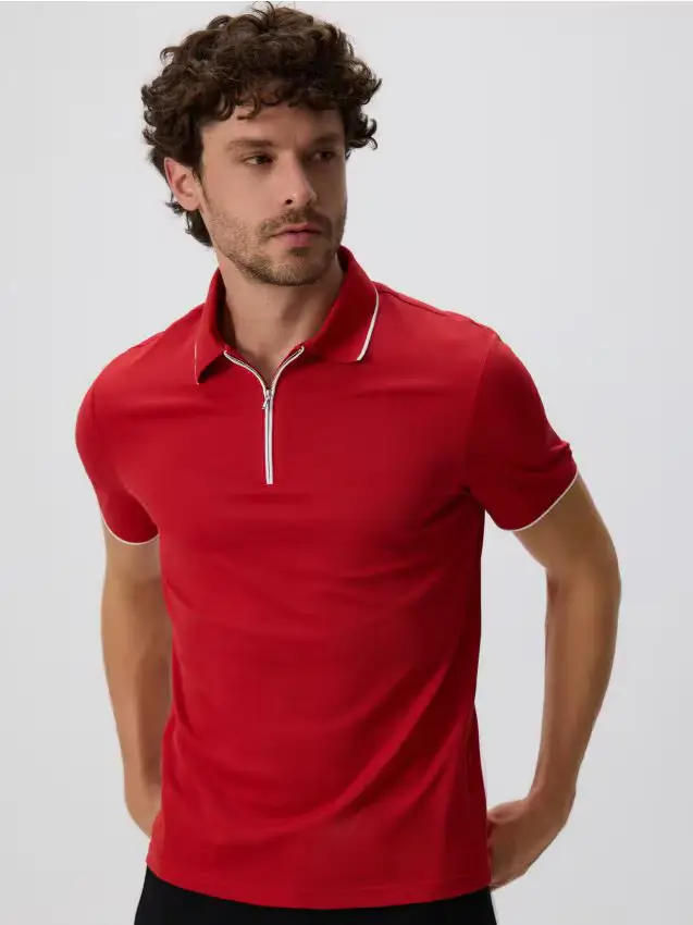 Polo in cotone mercerizzato - rosso