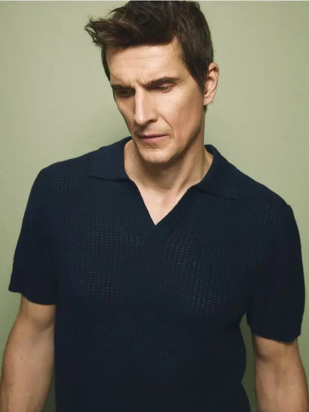 Polo in lino - blu scuro