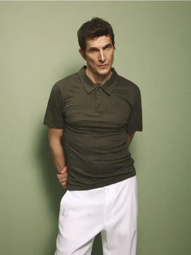 Polo in lino - verde