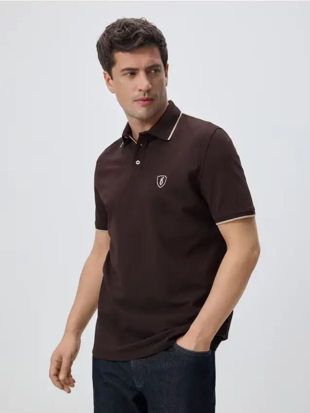 Polo regular fit - marrone scuro