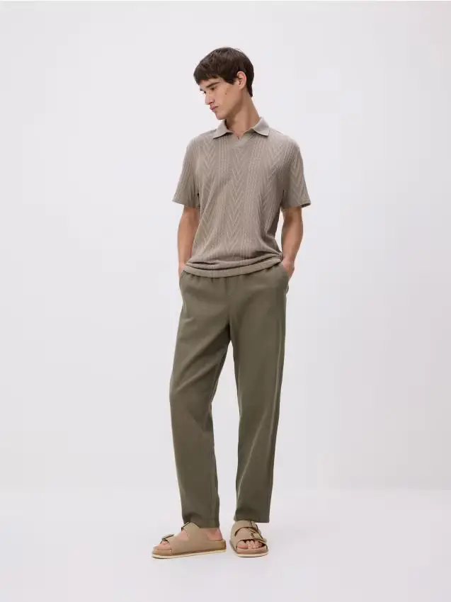 Polo strutturata comfort fit - beige