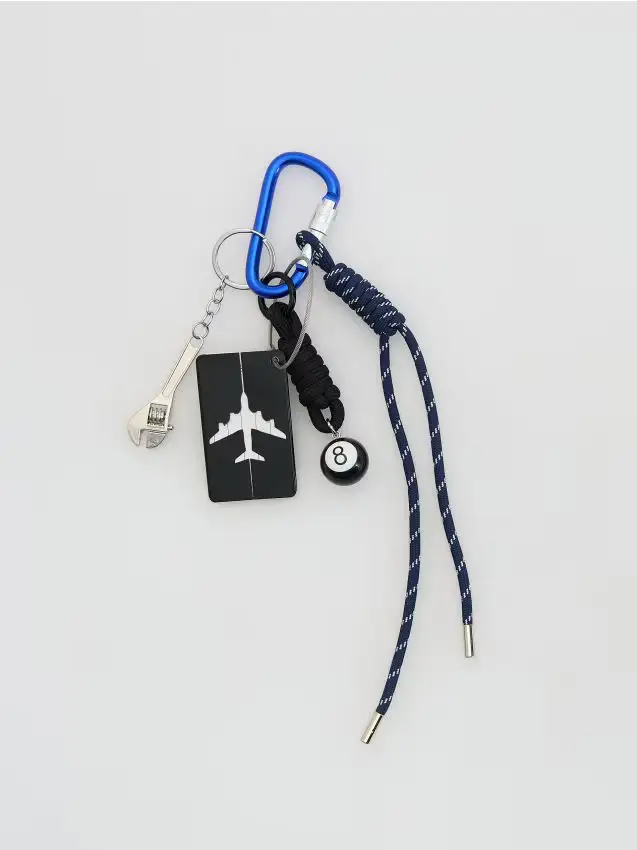 Portachiavi con moschettone - blu scuro